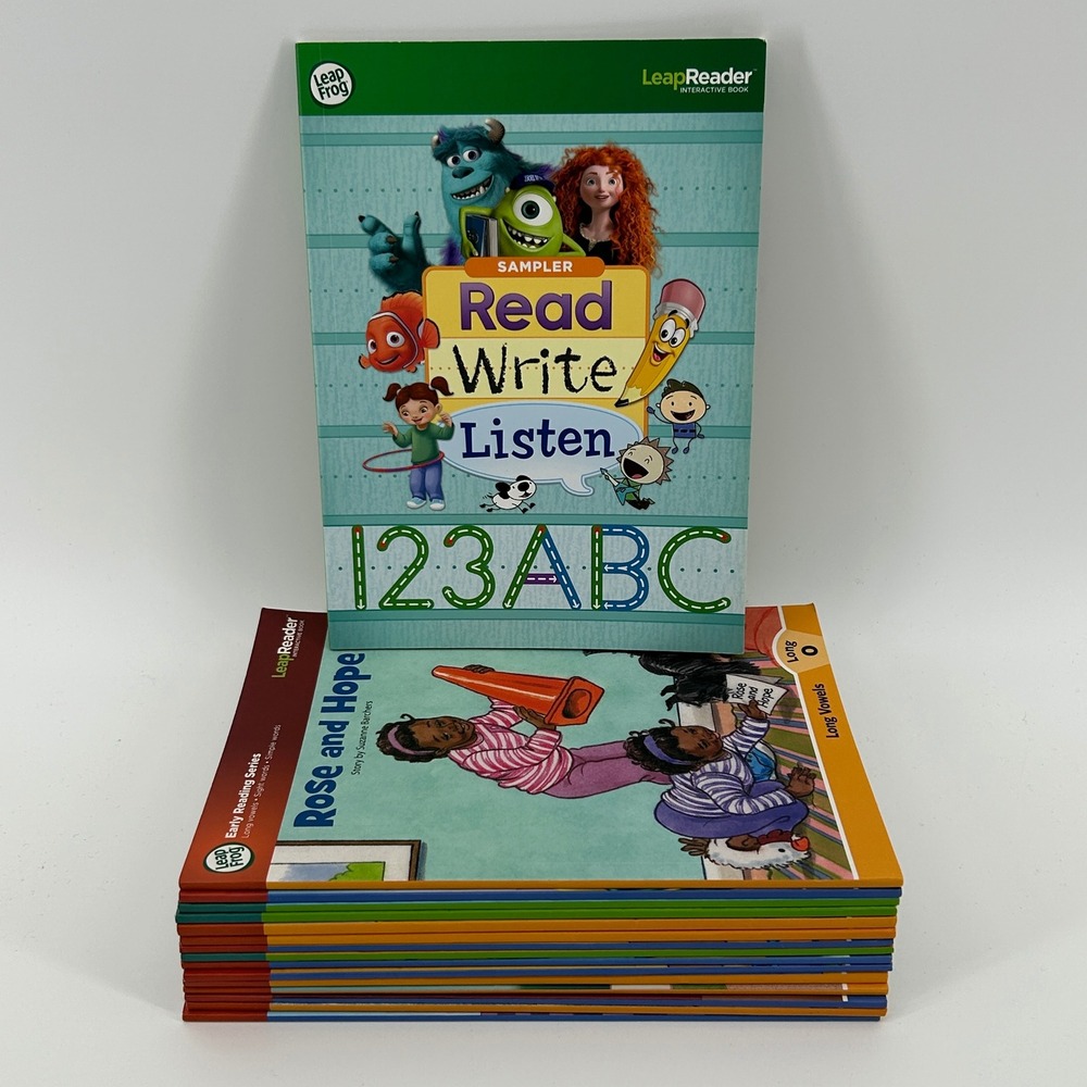 16 Lot LeapFrog LeapReader Interactive Books Phonics Reading Writing Series Kids
